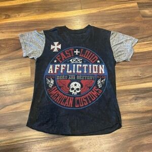 Black and grey Affliction shirt